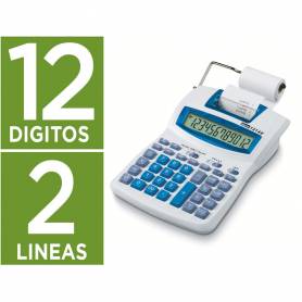 Calculadora ibico 1214x impresora pantalla lcd papel 57 mm 12 digitos impresion bicolor blanco azul - IB410031