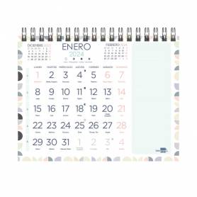 Calendario espiral triangular liderpapel de sobremesa serie joven 2024 18x14 cm papel 120 gr con pegatinas - 