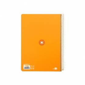 Cuaderno espiral liderpapel a5 antartik tapa dura 80h 100 gr cuadro 5mm con margen color mostaza