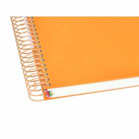 Cuaderno espiral liderpapel a5 micro antartik tapa forrada120h 90 gr cuadro 5mm 5 bandas6 taladros color mostaza