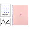 KB52 - Cuaderno espiral liderpapel a4 micro antartik tapa forrada80h 90 gr rayado puntos 1 banda 4 taladros rosa