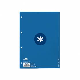 Recambio liderpapel a4 antartik 80 hojas 90g/m2 cuadro 5mm 4 taladros 1 banda con marco color azul oscuro