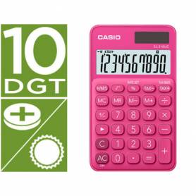 Calculadora casio sl-310uc-rd bolsillo 10 digitos tax +/- tecla color fucsia