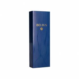 Pluma belius neptuno aluminio textura wavy color azul marino tinta azul caja de diseño - BB243