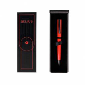 Boligrafo belius turbo aluminio color rojo y negro tinta azul caja de diseño - BB252