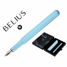 Pluma y funda de similpiel belius space b color minimalista azul tinta azul caja de diseño - BB282