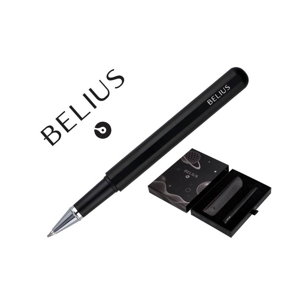 Roller y funda de similpiel belius space b color minimalista negro tinta azul caja de diseño - BB287