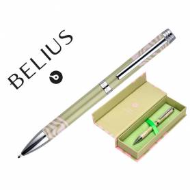 Boligrafo belius ink dreams aluminio color verde matcha y rosa plateado frase interior tinta azul caja de diseño - BB299
