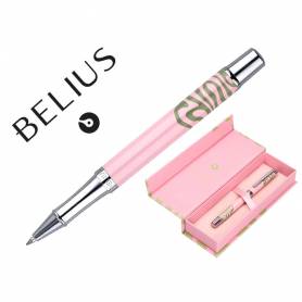 Roller belius ink dreams aluminio color rosa y verde matcha plateado frase interior tinta negra caja de diseño - BB302