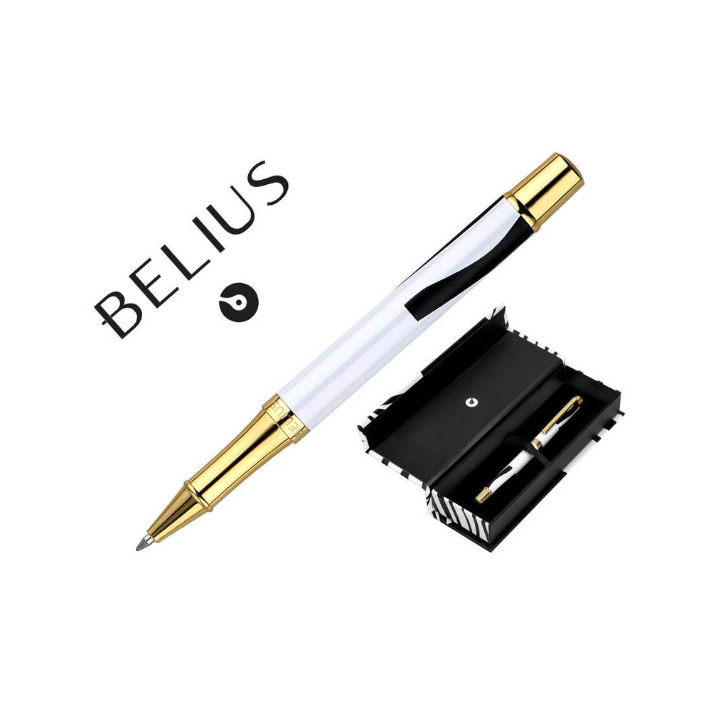 Roller belius dualita cuerpo negro color blanco tinta negra caja de diseño - BB306