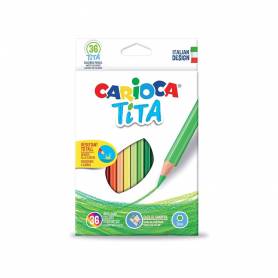 Lapices de colores carioca tita hexagonal 12 unidades colores surtidos + 2 gratis - 43878