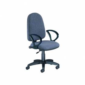 Silla rocada de oficina brazos fijos base nylon respaldo y asiento tela ignifuga gris - 930 1+956