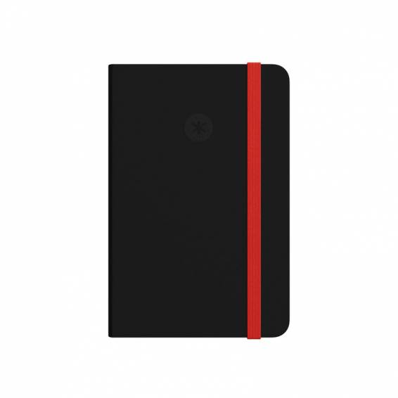 Cuaderno con gomilla antartik notes tapa dura a6 hojas cuadricula negro y rojo 100 hojas 80 gr fsc - TX08