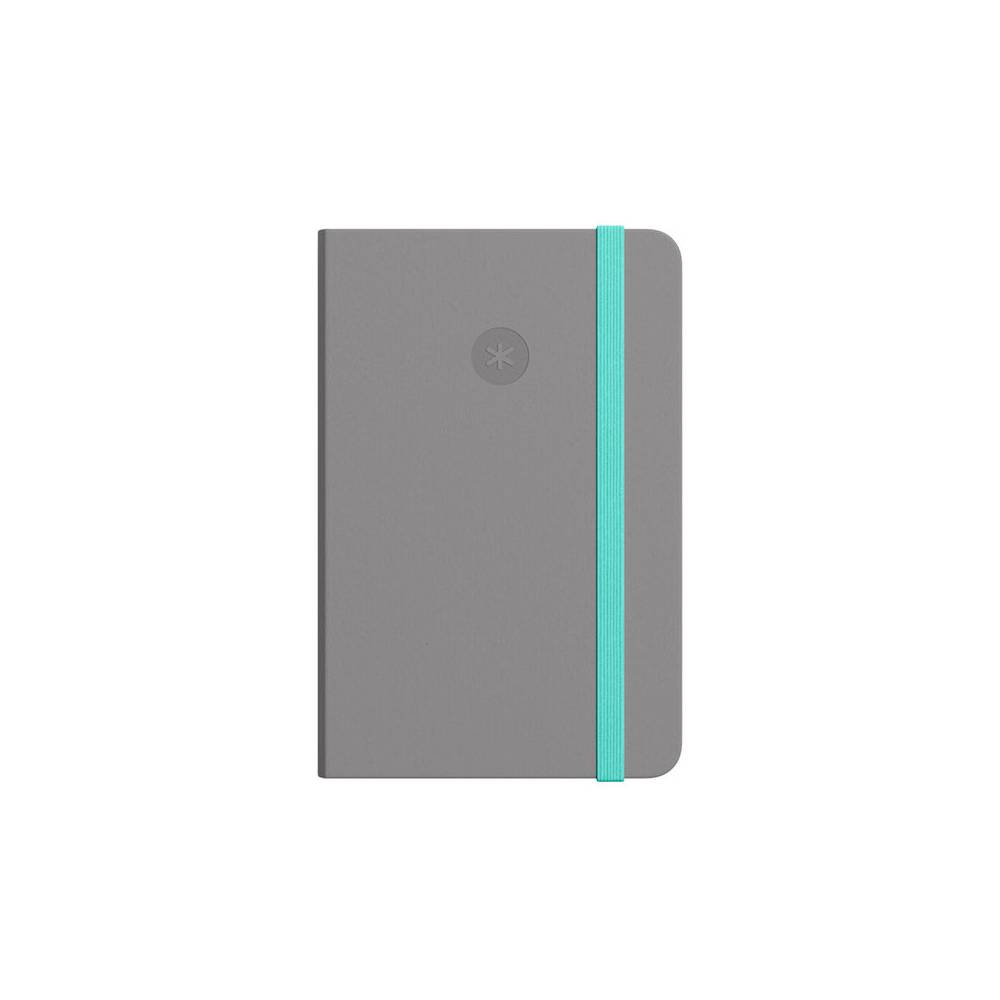 Cuaderno con gomilla antartik notes tapa dura a6 hojas rayas gris y turquesa 100 hojas 80 gr fsc - TX19