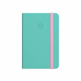 Cuaderno con gomilla antartik notes tapa dura a6 hojas rayas rosa y turquesa 100 hojas 80 gr fsc - TX31