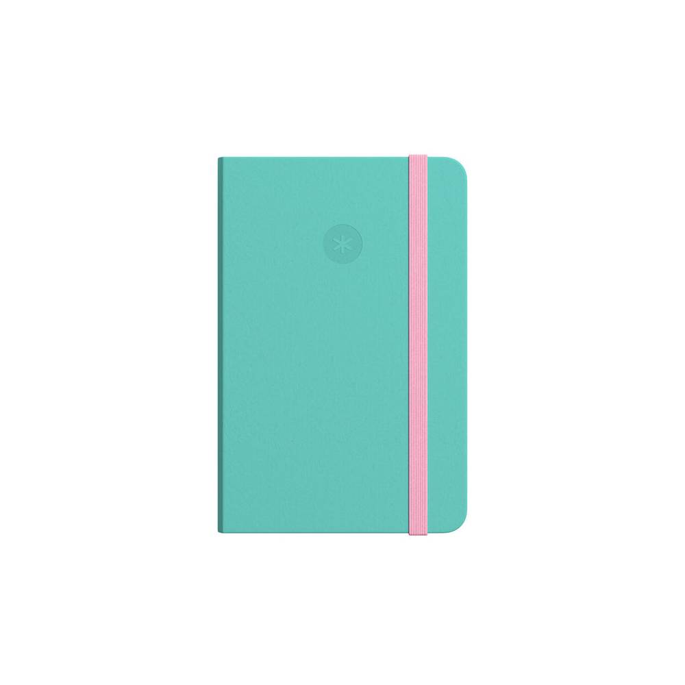 Cuaderno con gomilla antartik notes tapa dura a6 hojas rayas rosa y turquesa 100 hojas 80 gr fsc - TX31