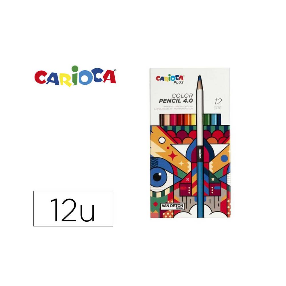 Lapices de colores carioca plus 4.0 caja de 12 unidades colores surtidos - 45201