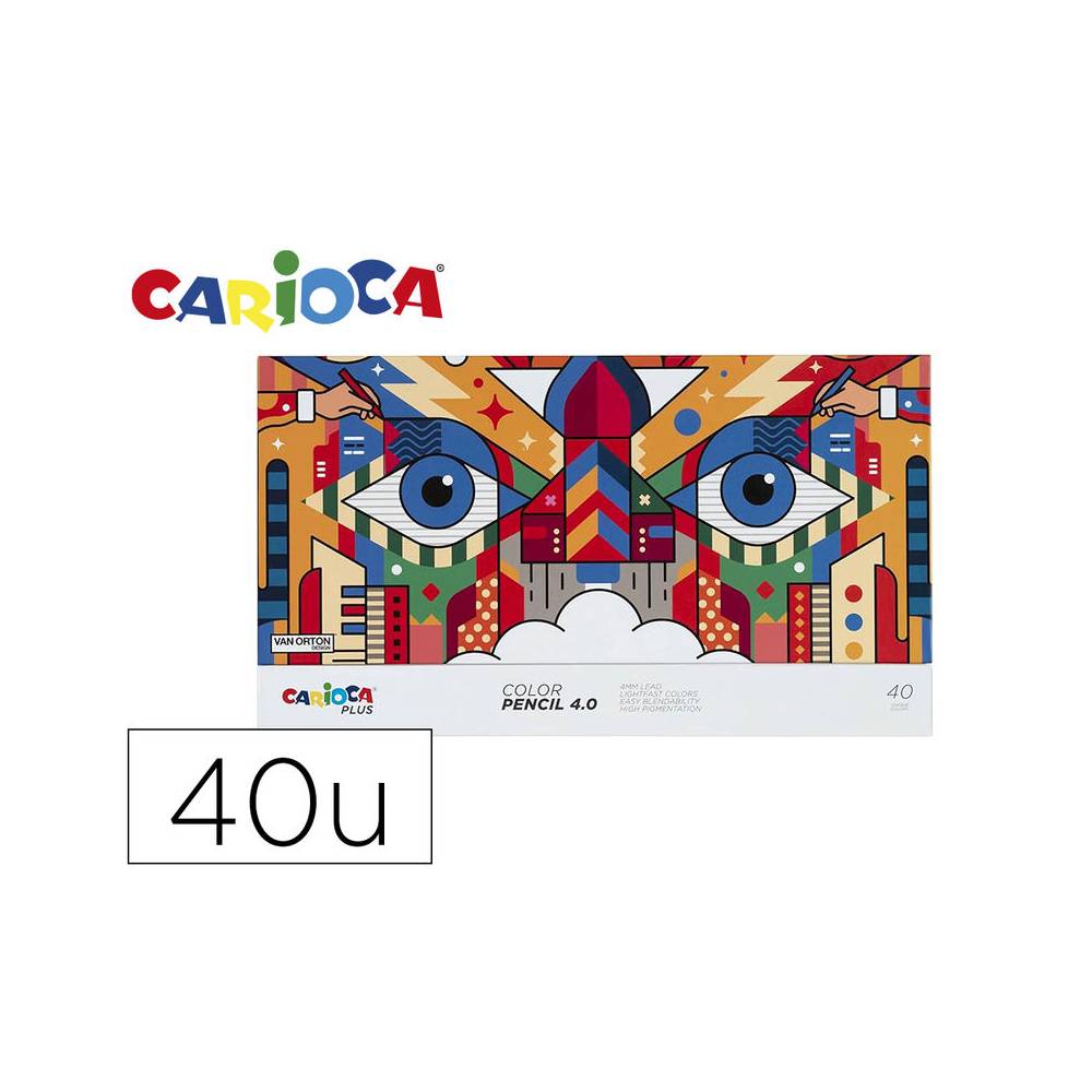 Lapices de colores carioca plus 4.0 caja premium de 40 unidades colores surtidos - 45204