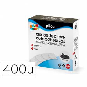 Disco de cierre plico velcro autoadhesivo mini 10 mm color blanco caja de 400 unidades - 13342