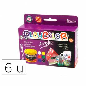 Pintura acrilica playcolor pastel bote 40 ml caja de 6 unidades colores surtidos - 20521