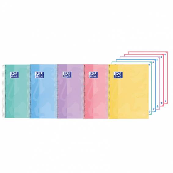 Cuaderno espiral oxford europeanbook 5 touch din a4+ 120 hojas puntos colores surtidos - 400184542