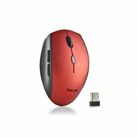 Raton ngs bee 800 1200 1600 dpi inalambrico 5 botones receptor usb-a 2,4 ghz color rojo - BEERED