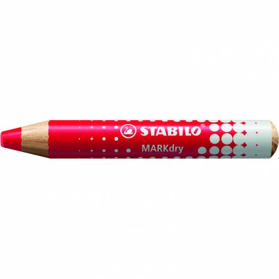Lapiz marcador en seco stabilo markdry para pizarra blanca color rojo caja de 5 unidades - 648 40