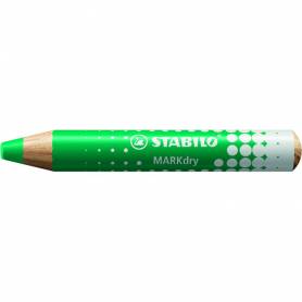 Lapiz marcador en seco stabilo markdry para pizarra blanca color verde caja de 5 unidades - 648 43