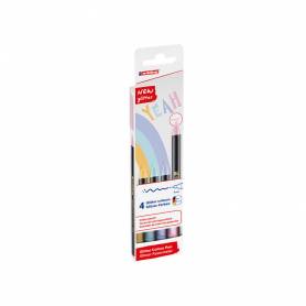 Rotulador edding punta fibra 1200 punta redonda 0,5 mm glitter pastel caja de 4 unidades colores surtidos - 4-1200-4-3