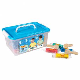 Plastilina jovi my first baby super blanda 38 g baul con 20 unidades colores surtidos + 9 sellos madera surtidos - 371 20