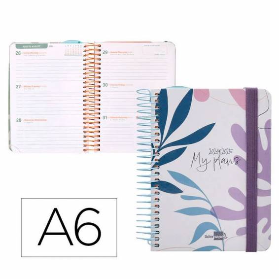 Agenda escolar liderpapel año 24 - 25 curso classic my plans blue semana vista a6 - LP484