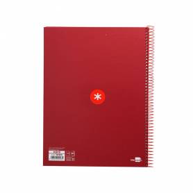 Cuaderno espiral liderpapel a4 micro antartik tapa forrada 80h 90 gr cuadro 5mm 1 banda 4 taladros frambuesa