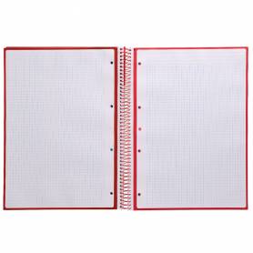 Cuaderno espiral liderpapel a4 micro antartik tapa forrada 80h 90 gr cuadro 5mm 1 banda 4 taladros frambuesa