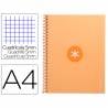 Cuaderno espiral liderpapel a4 micro antartik tapa forrada 80h 90 gr cuadro 5mm 1 banda 4 taladros amarillo cl