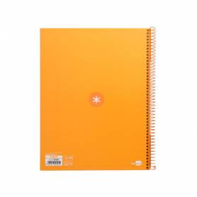 Cuaderno espiral liderpapel a4 micro antartik tapa forrada 80h 90 gr cuadro 5mm 1 banda 4 taladros mostaza