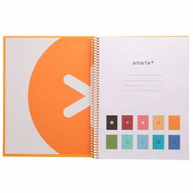 Cuaderno espiral liderpapel a4 micro antartik tapa forrada 80h 90 gr cuadro 5mm 1 banda 4 taladros mostaza