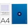 Cuaderno espiral liderpapel a4 micro antartik tapa forrada 80h 90 gr cuadro 5mm 1 banda 4 taladros azul oscuro