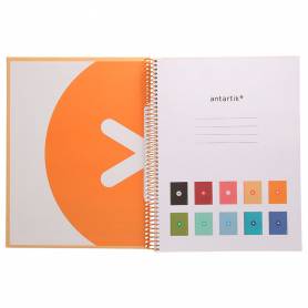 Cuaderno espiral liderpapel a4 micro antartik tapa forrada80h 90 gr horizontal 1 banda 4 taladros color peach