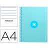 Cuaderno espiral liderpapel a4 micro antartik tapa forrada80h 90 gr horizontal 1 banda 4 taladros color celeste