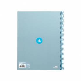 Cuaderno espiral liderpapel a4 micro antartik tapa forrada80h 90 gr horizontal 1 banda 4 taladros color celeste