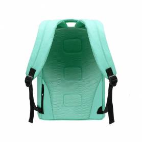 Cartera antartik mochila con asa y bolsillos con cremallera color verde menta 310x160x410 mm