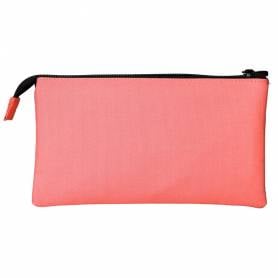 Bolso escolar portatodo antartik triple cremallera color coral 220x30x120 mm