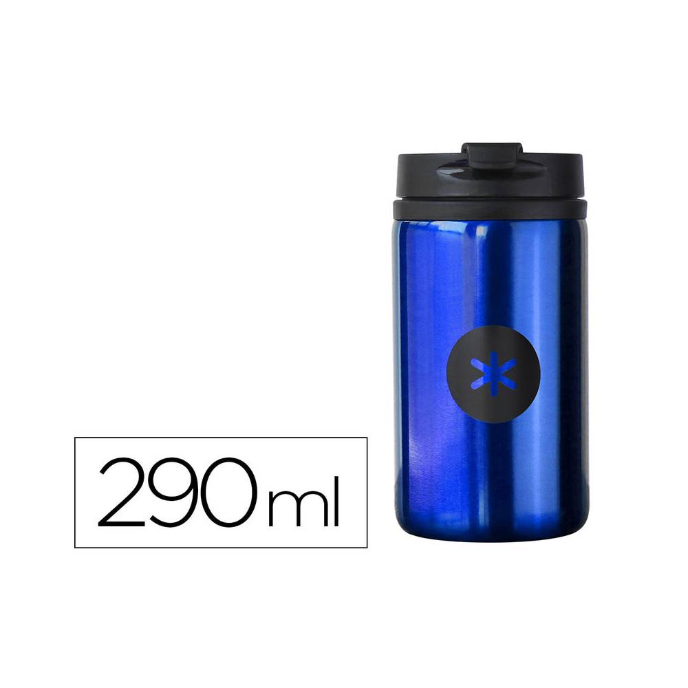 Vaso antartik acero inoxidable con tapa dosificador de seguridad y base acolchada 290 ml color azul