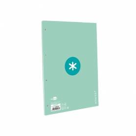 Recambio liderpapel a4 antartik 80 hojas 90g/m2 cuadro 5 mm 4 taladros 1 banda marco color menta