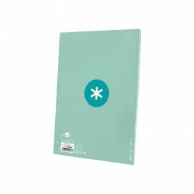 Recambio liderpapel a4 antartik 80 hojas 90g/m2 cuadro 5 mm 4 taladros 1 banda marco color menta