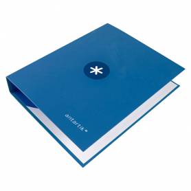 Carpeta liderpapel antartik a4 forrada 4 anillas 25 mm redondas color azul oscuro