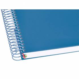 Cuaderno espiral liderpapel a4 micro antartik tapa forrada120h 100 gr cuadro 5mm 5 banda4 taladros color azul marino