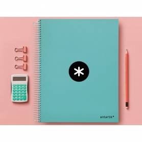 Cuaderno espiral liderpapel a4 micro antartik tapa forrada 120h 100 gr liso 5 bandas 4 taladros color menta