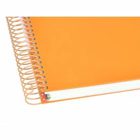 Cuaderno espiral liderpapel a4 micro antartik tapa forrada120h 100 gr cuadro 5mm 5 banda4 taladros color mostaza