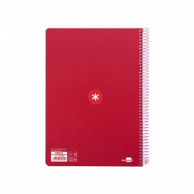 Cuaderno espiral liderpapel a4 micro antartik tapa dura 80h 100gr cuadro 5mm sin banda4 taladros color frambuesa